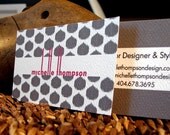 doublesided solid color round ikat calling cards set (50)