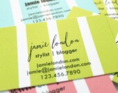 cabana stripe calling cards or mommy cards - set (50)