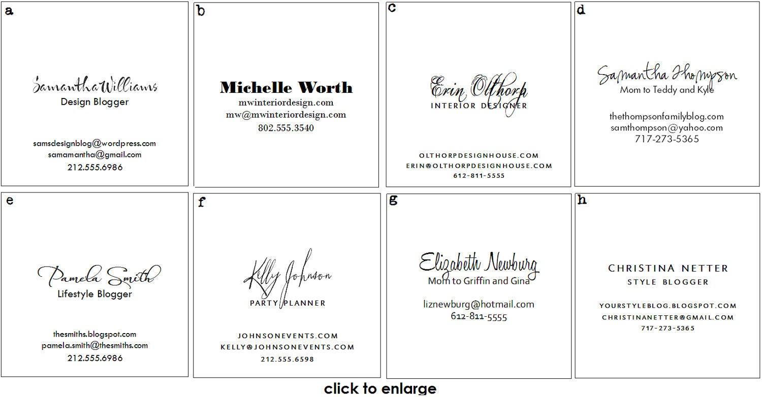 chevron calling cards - set (50)