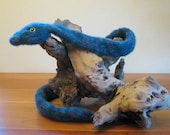 Snake Stuffed Animal, Handmade, Blue Green, Children, Reptile, Python, Toy. FeltedFriends on Etsy