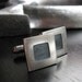 Square Silver and Resin Cuff Links