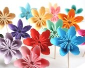 You Choose 24 Millalove Paper Flower Cupcake Toppers