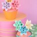 12 Flower Cupcake Toppers ' Spring Celebration '