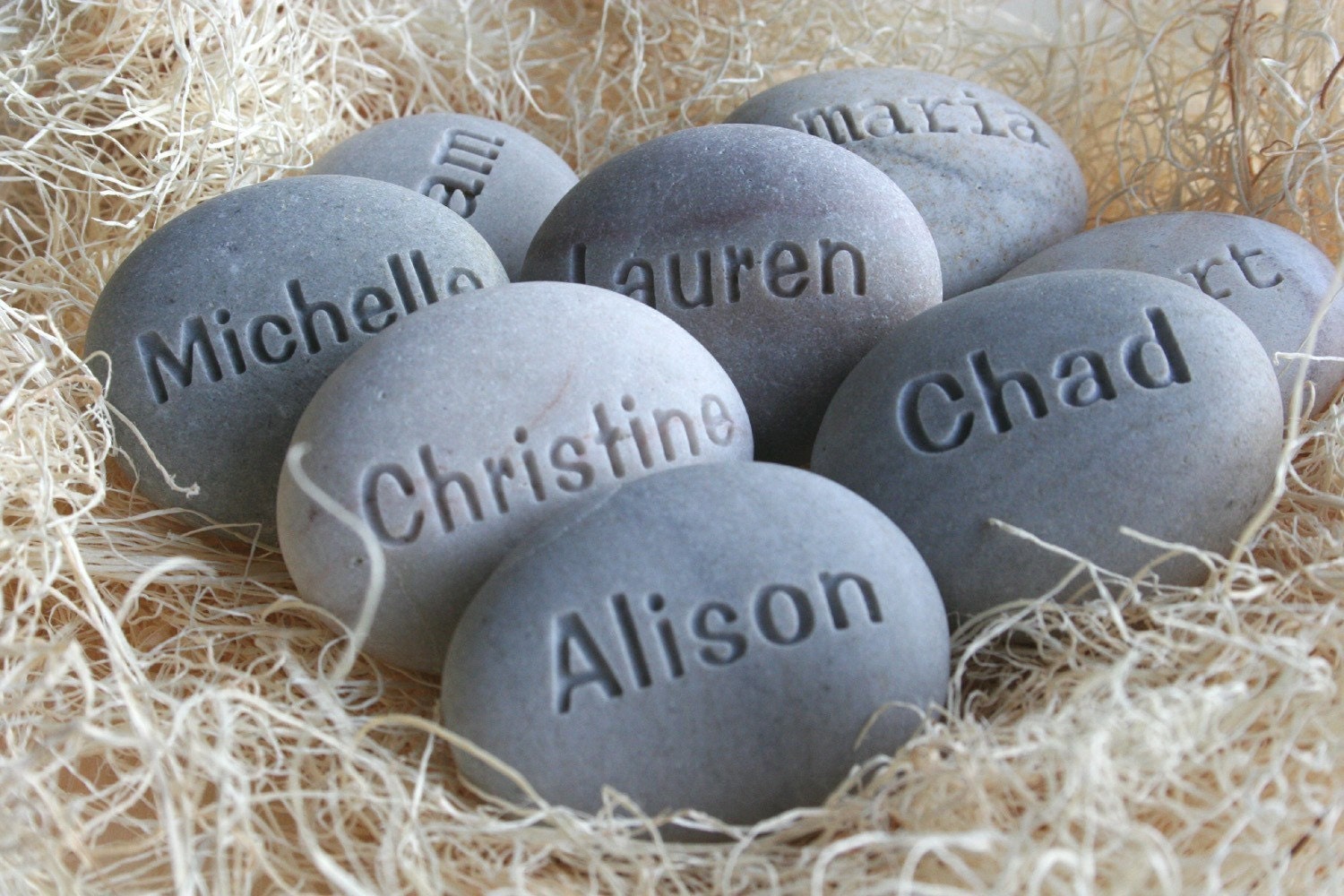 Custom Name Stones - set of 2 engraved name stones by sjEngraving - personalized engraved gift