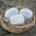 Personalized wedding gift - engraved stones with names and date in love nest