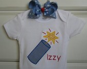 Fourth of July Fire Cracker Tee or Bodysuit for Her - Custom Personalized - Short Sleeves