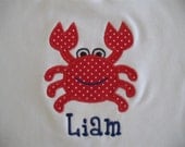 Don't Be Crabby -  Personalized Little Crab Tee or Bodysuit for Him - Short Sleeves