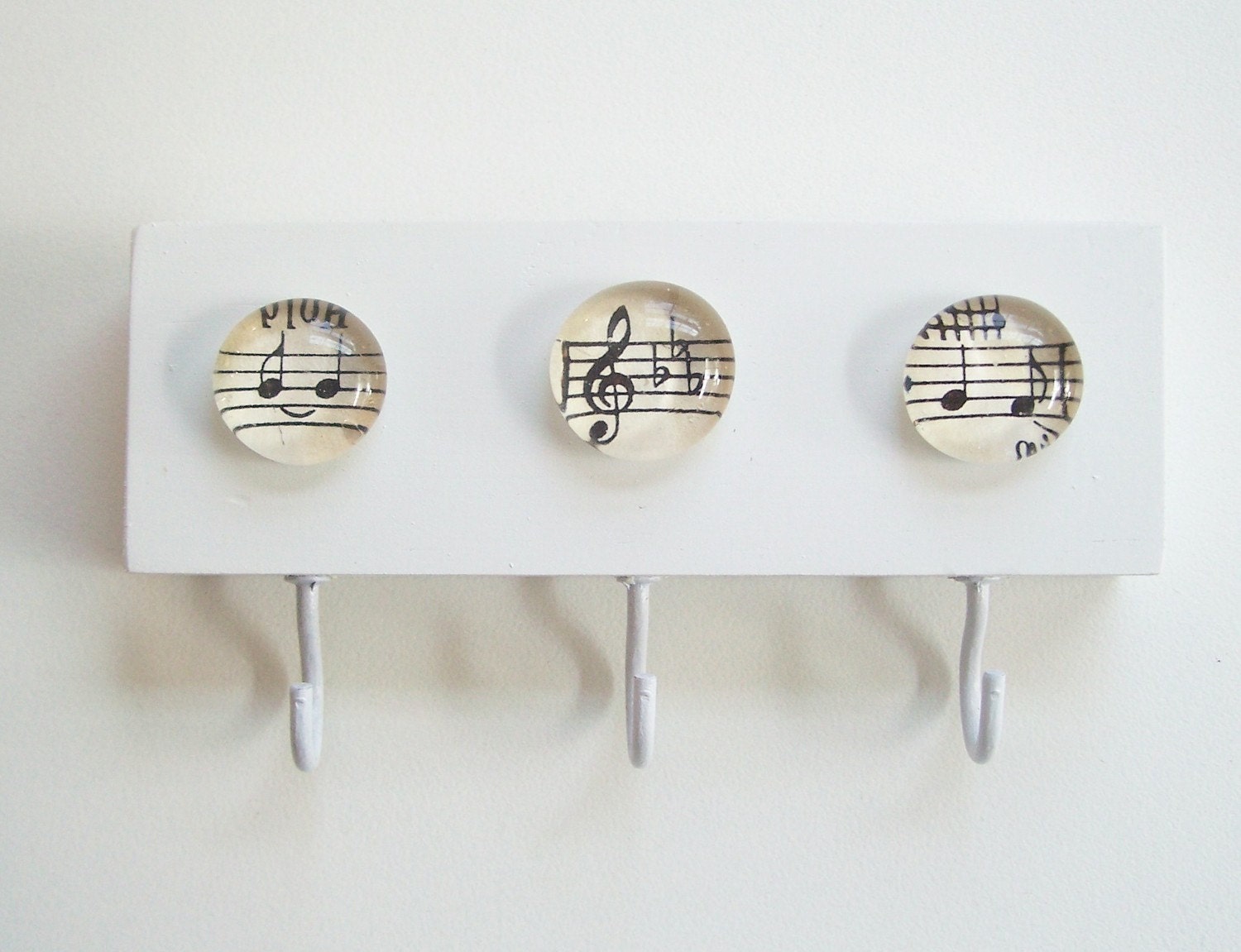 Vintage Sheet Music -  Key Hook, Key Rack, Key Holder, Wall Hook, Jewelry Organizer
