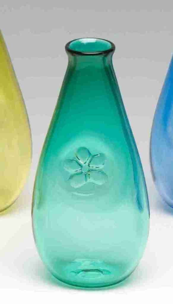 Jade Green Bud Vase Flower Design by TannerGlass on Etsy