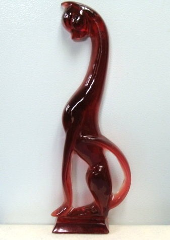 Vintage Mid Century Resin Cat Sculpture