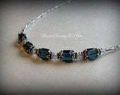 Wedding Necklace - Montana Blue Swarovski Crystal Bridal Bridesmaid Necklace