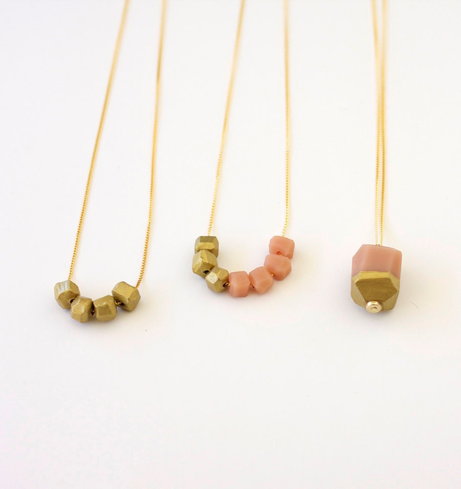 gold dipped geo necklace