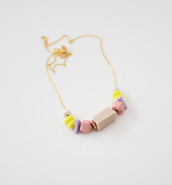 pastel mixed bead necklace no. 16