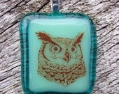 Mystic Owl Fused Glass Pendant