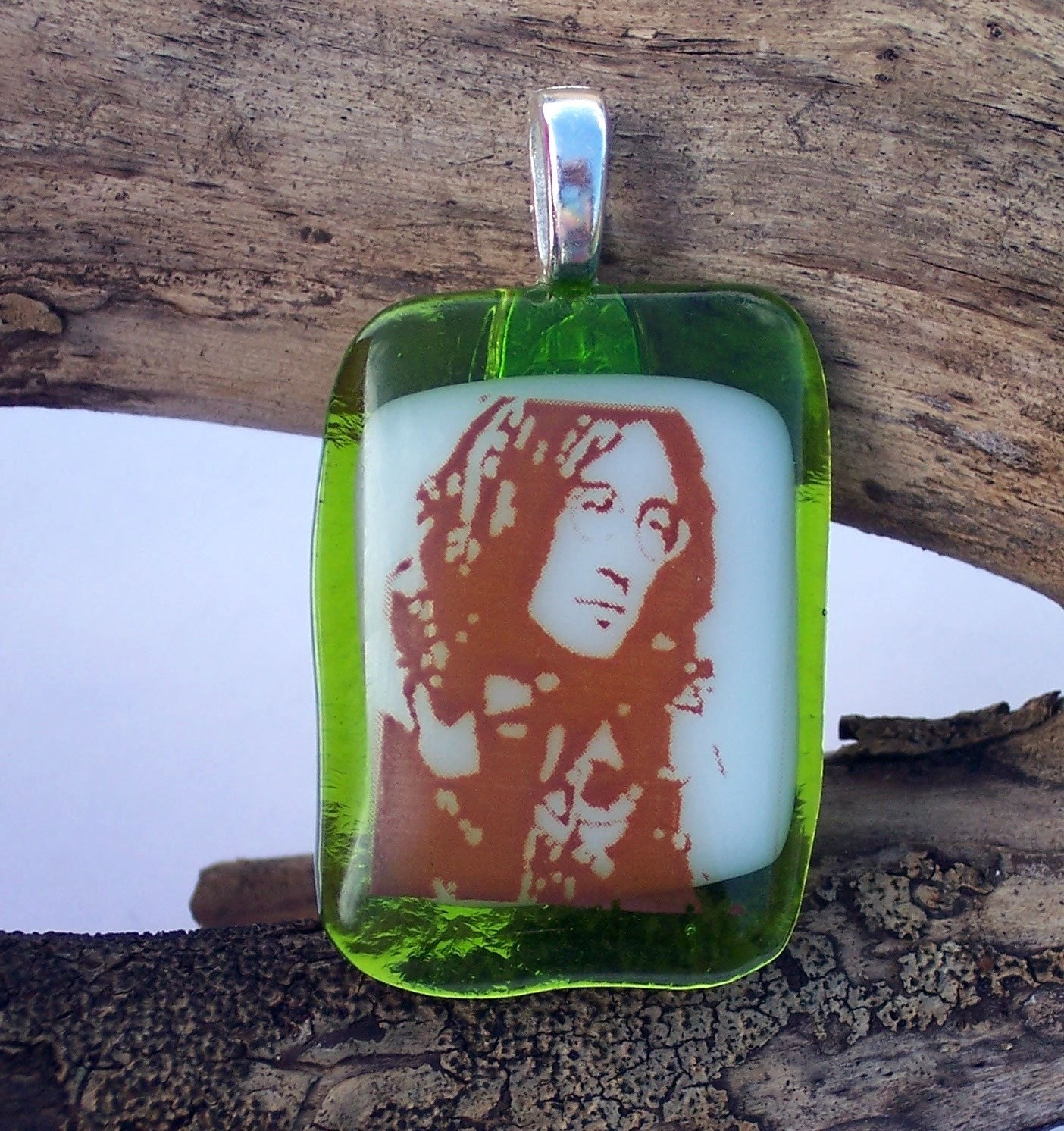 John Lennon Fused Glass Pendant