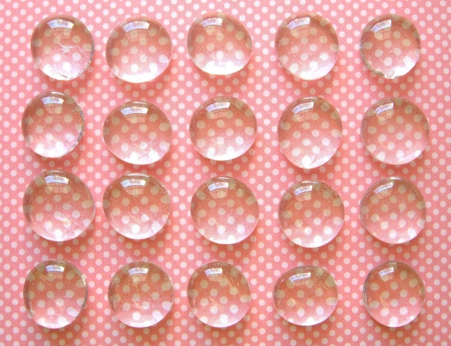 50 Clear Flat Bottom Glass Marbles - 3/4''