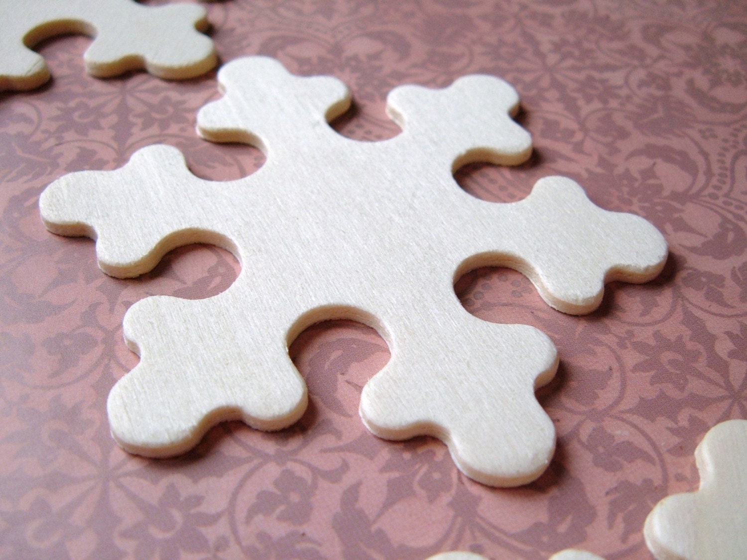 Wood Snowflakes - Six Pieces