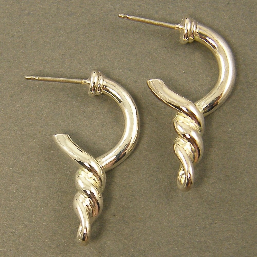 Silver Earring Post Finding, Twisted Post, Museum Earring Post Twisted Drop Earring Findings, Tierracast Earring Findings