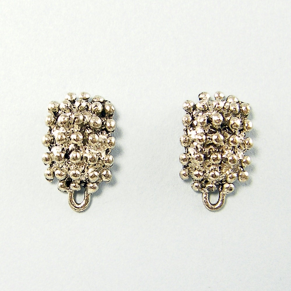 Tribal Earring Findings, Bumpy Ethnic Earring Posts, Silver Tribal Earring Findings, Tribal Earring Post