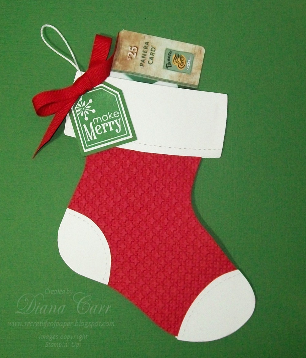 Christmas Gift Card Holder - Stocking Ornament - Hang on Christmas Tree