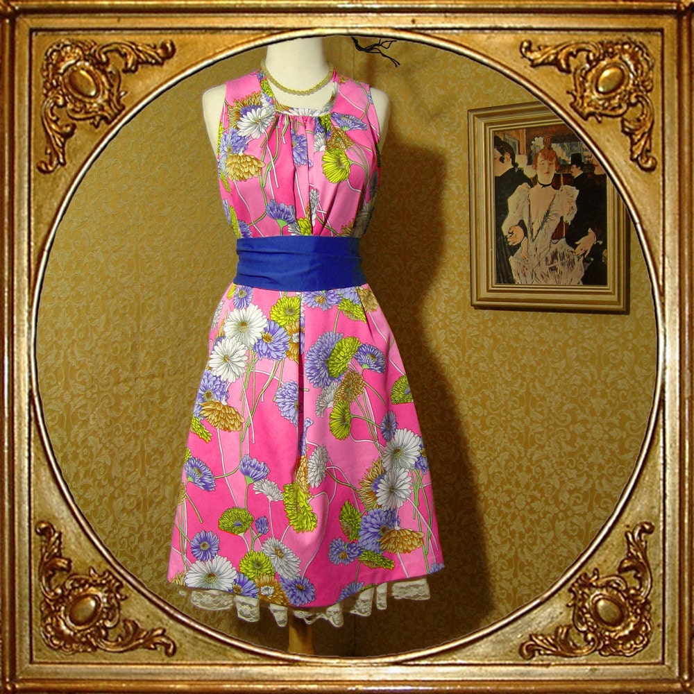 60s sleeveless floral shift dress. sz s m.