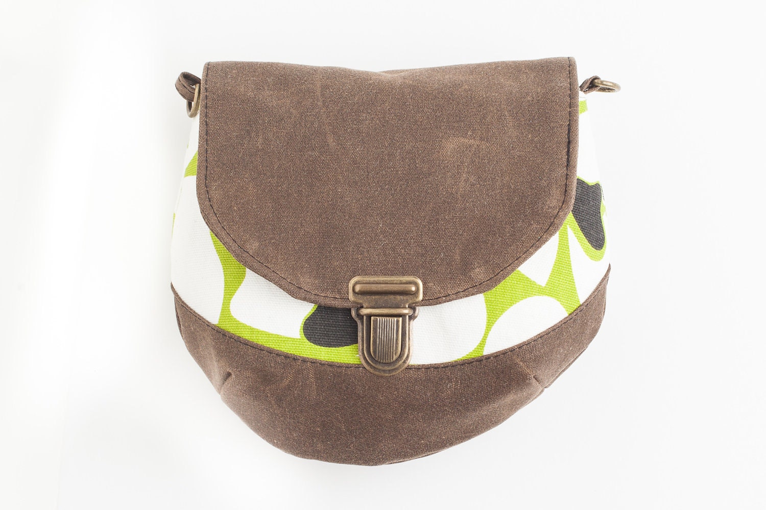 Convertible pouch small hip bag in Green Floral