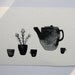 curious tea time - original gouache still life painting