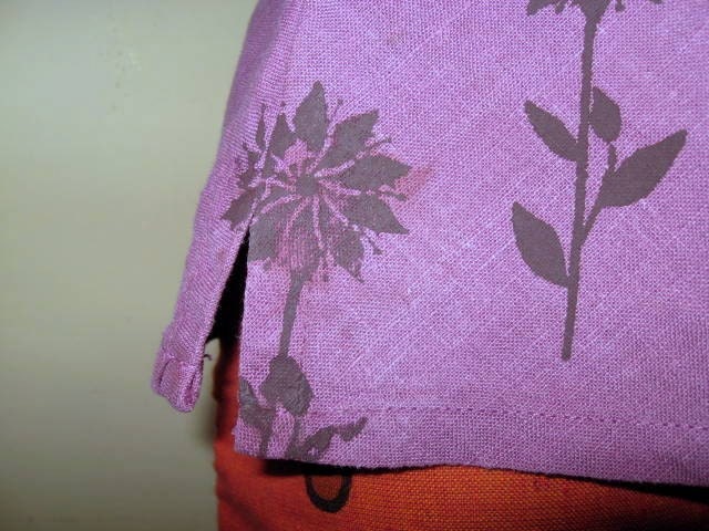 Pretty maids all in a Row hemp linen top Small
