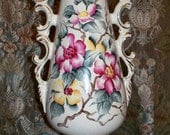 Vintage,Antique,Handpainted Porcelain Lamp,Signed by Artist,Flowers