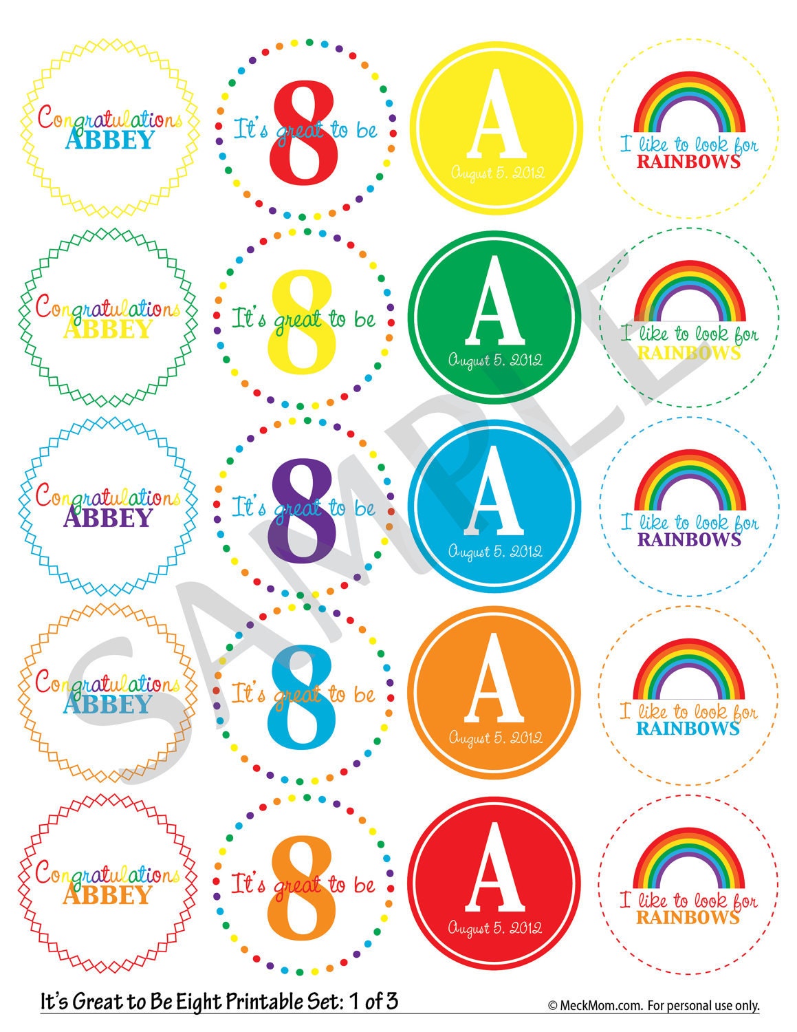 Personalized LDS Baptism Printable -  I Like to Look for Rainbows