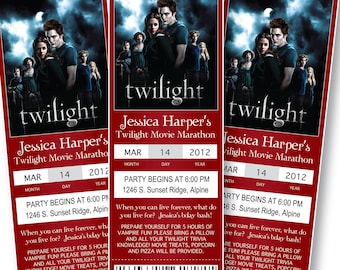 Movie Ticket Birthday Invitations: Twilight