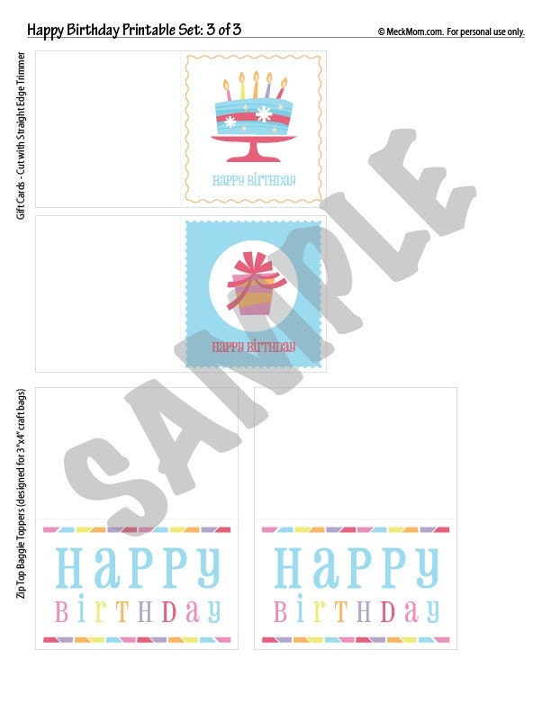 Happy Birthday Gift Printable Set