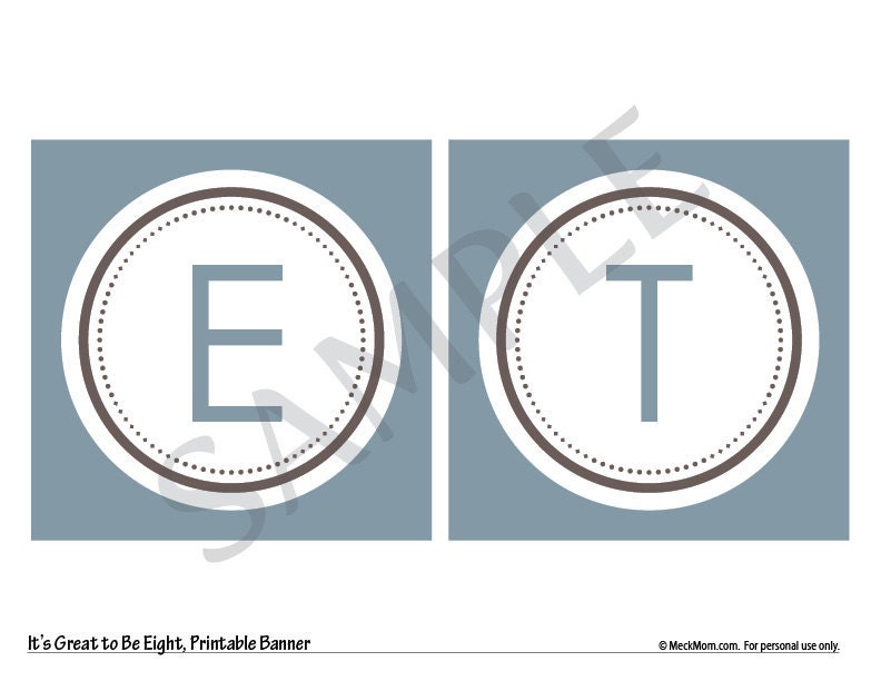 Personalized LDS Baptism Printable Banner - Steel Blue/Brown