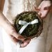 woodland ring basket (sage ribbon) 'love nest'