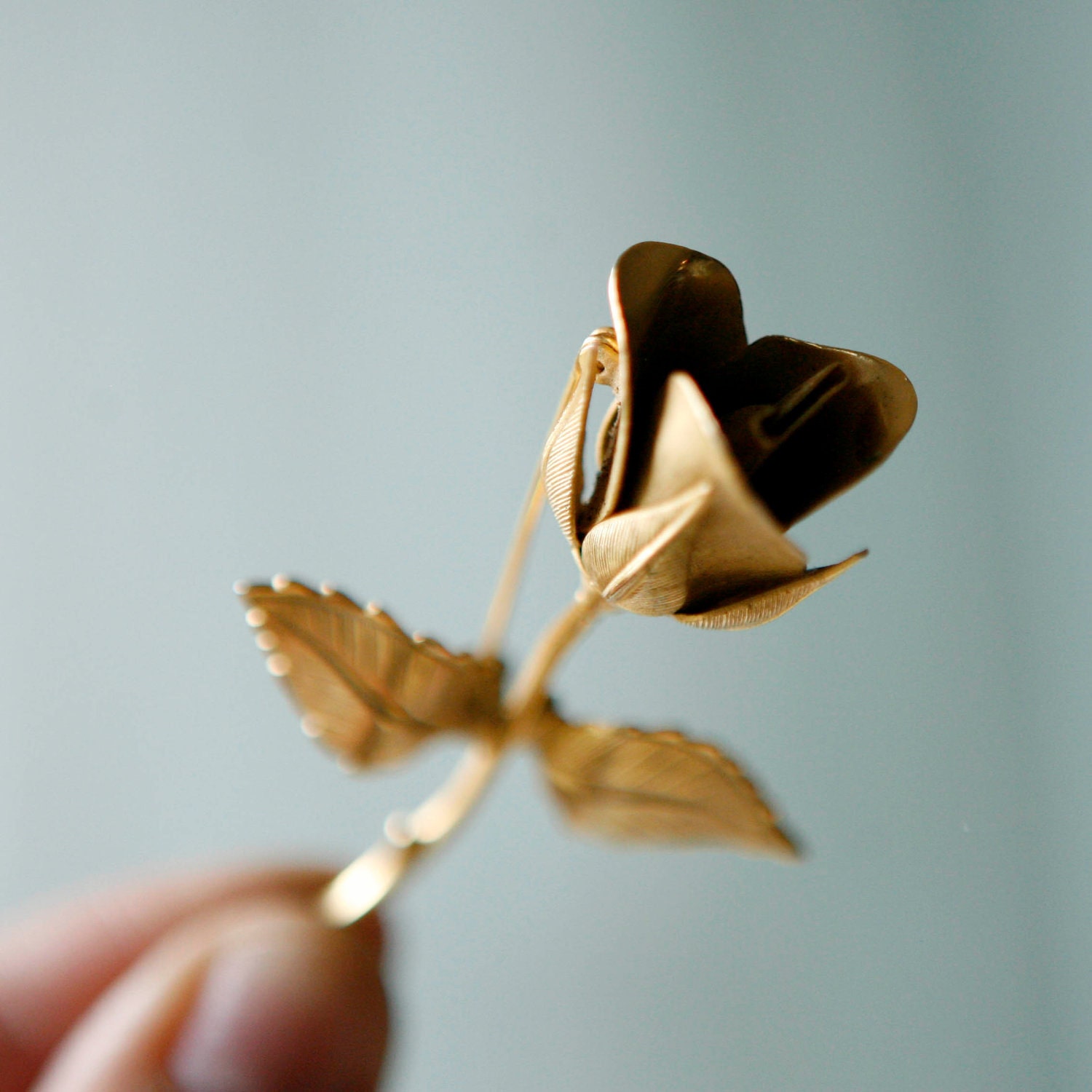everlasting rose - GOLDEN flower - vintage boutonniere/pin, wedding, groomsmen buttonhole