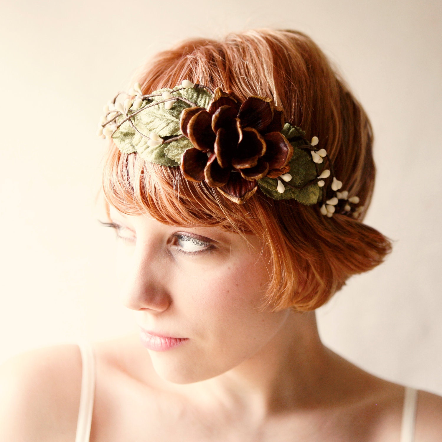 woodland crown, bridal hair piece - WINDSWEPT