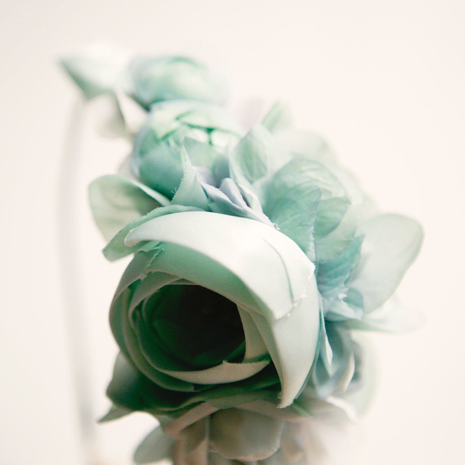 seafoam - teal floral fascinator