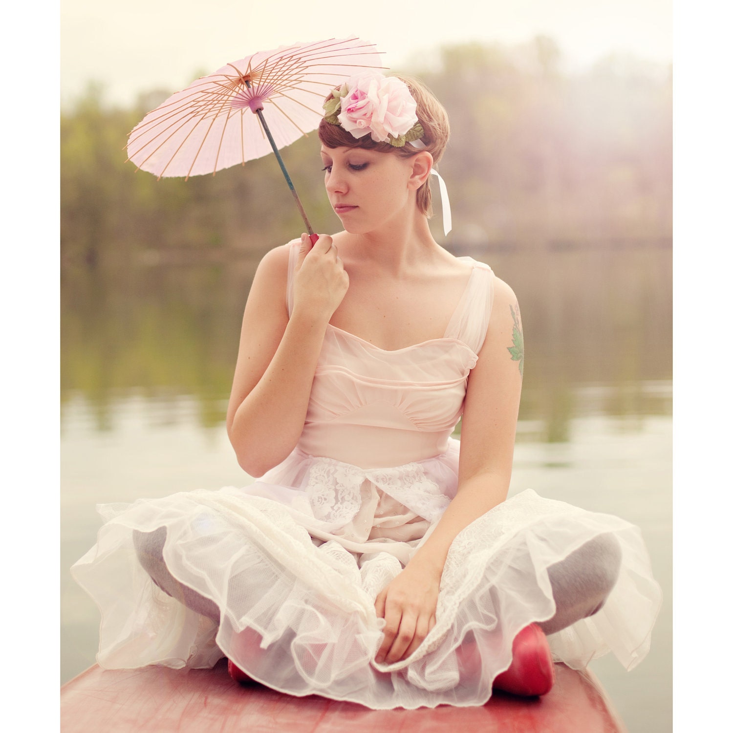 pink flower hair band 'EVERBLOOM' rose mini hat
