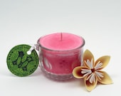 Pink Grapefruit Soy Wax Candle in a Reused Vintage Punch Glass