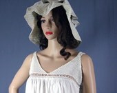 SALE Victorian Cotton Envelope Chemise With Bonnet - Vintage Lingerie