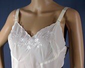 SALE 50s Barbizon Endear Tafredda White Full Slip Dress, 12 - Vintage Lingerie