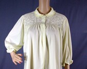 SALE 70s Philmaid Embroidered Sheer Yellow Bed Jacket, 42 - Vintage Lingerie