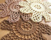 Hand Crocheted Flowers--Scrapbooking Applique Set (No 31)