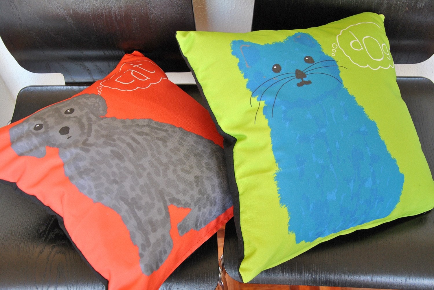 Cushion Pillow Covers Cat and Dog