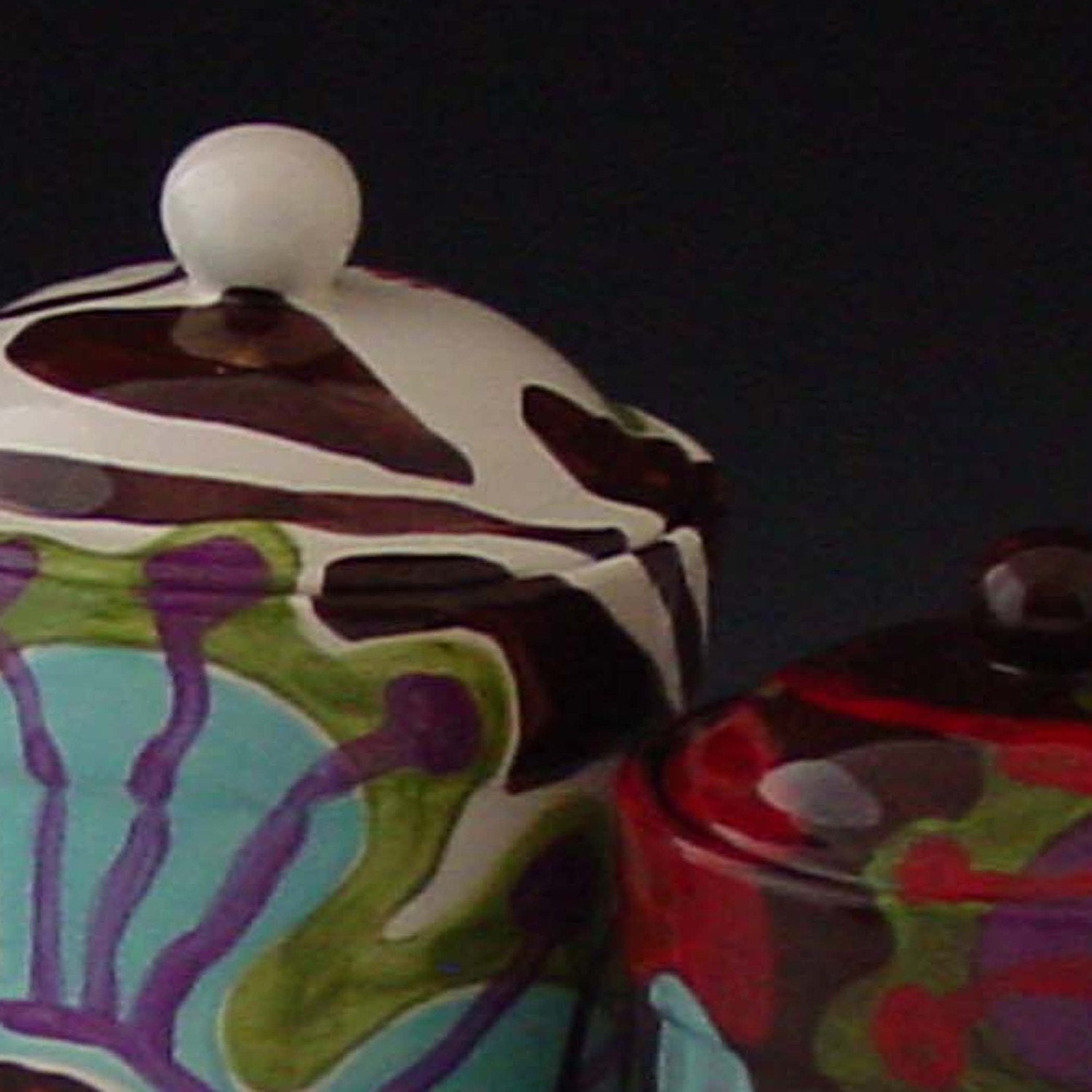 Canister Set of Four - Urban Fusion - Colorful Pottery Unique Kitchen Home Decor Organization Storage Solutions Baker Chef Gift  UF-320