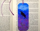 Raven 10 bookmark colorful abstract art reading book accessory with ribbon tassel