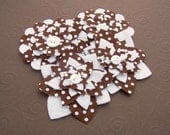 Chocolate Polka Dot - Fabric and Felt Flower Embellishments