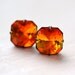 Mexican Fire Opal Post Crystal Earrings Sterling Silver - Etoiles
