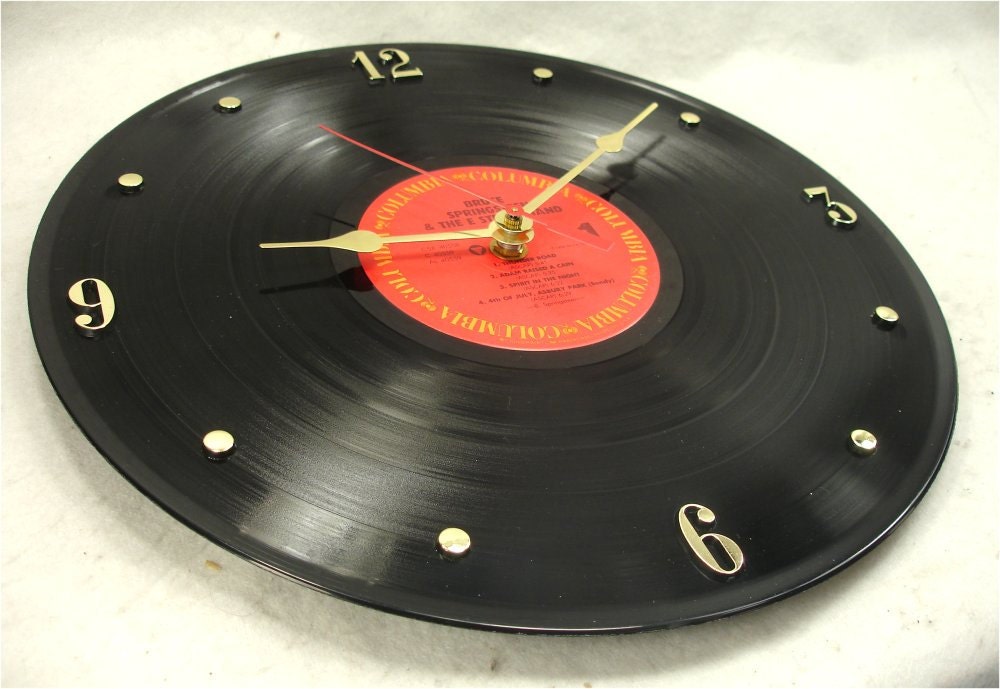 BRUCE SPRINGSTEEN Vinyl Record Clock - LIVE/1975-85