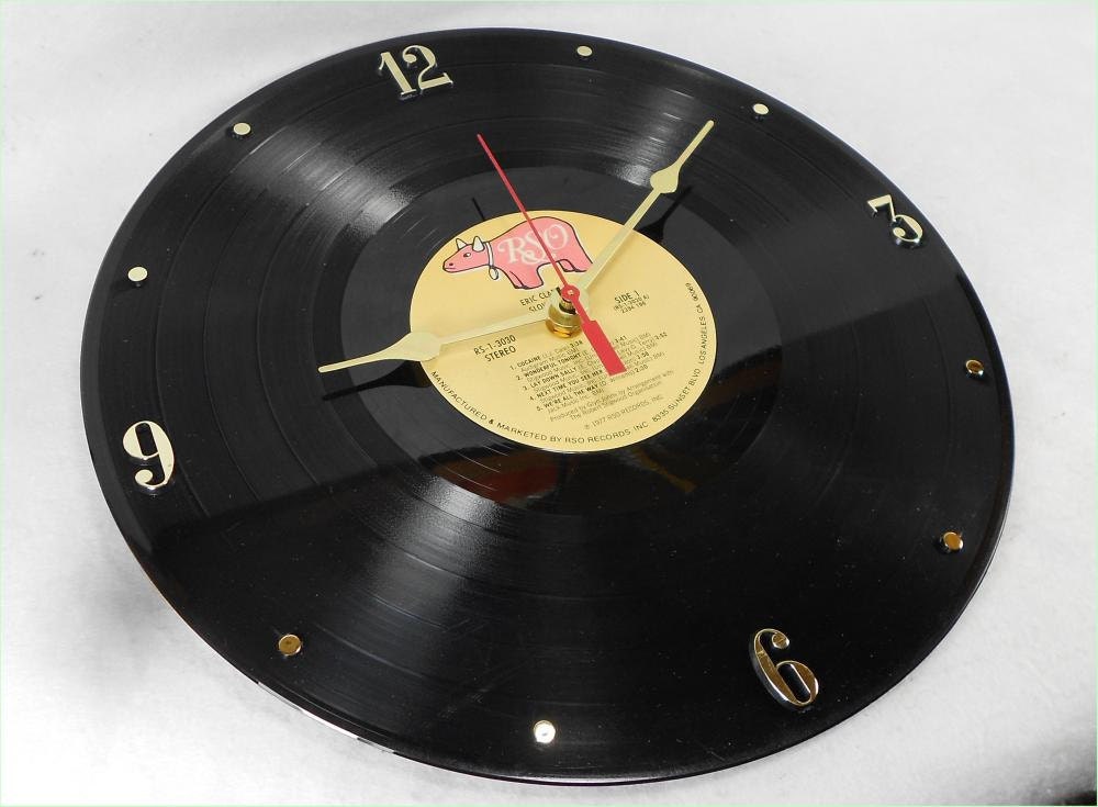 ERIC CLAPTON Recycled Record Vinyl Wall Clock - Slow Hand